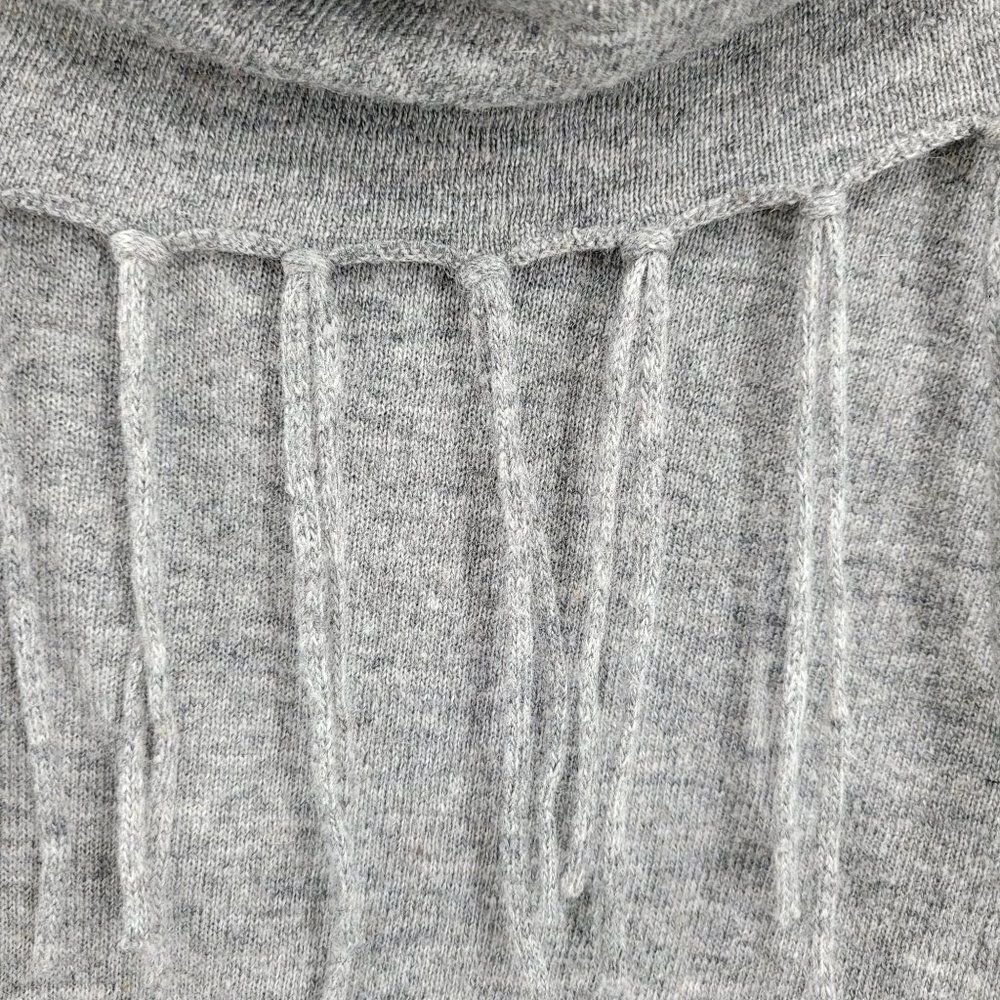 I Jeans by Buffalo Sweater Boho Western Fringe Cowl Neck Angora Blend‎ Gray L - Picture 10 of 13